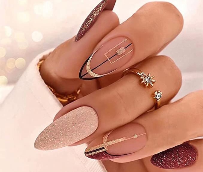 Burgundy Nail Art