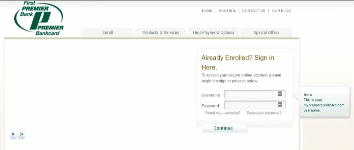 First premier credit card login