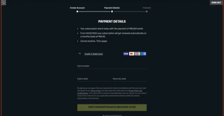 Steps for DAZN free trial
