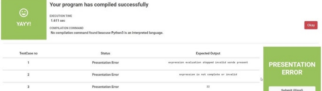 “Presentation Error” in CodeVita