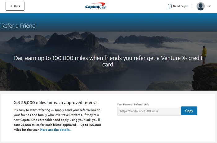Capital One Credit Card Referral Program